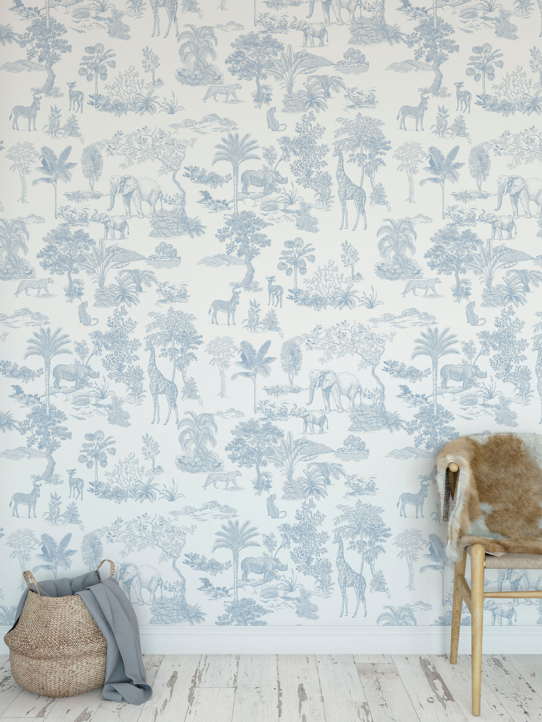 Blue Safari Dream Toile Mural