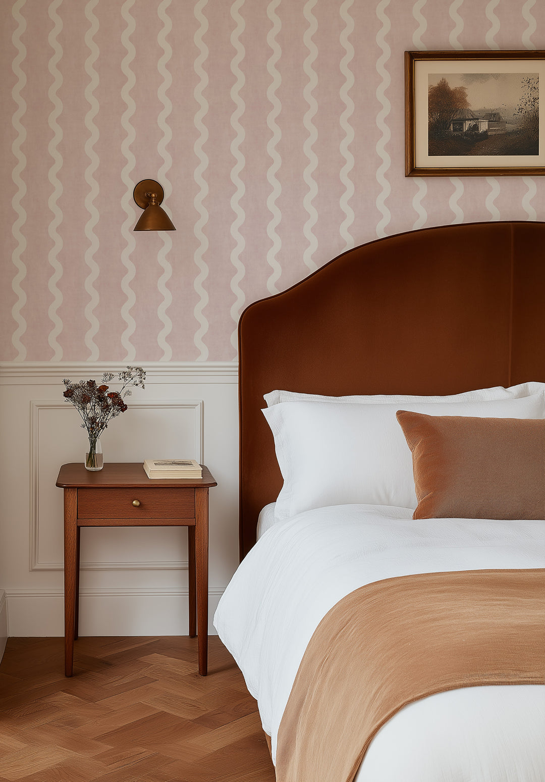 Minimalist Linen Wave Stripe Wallpaper