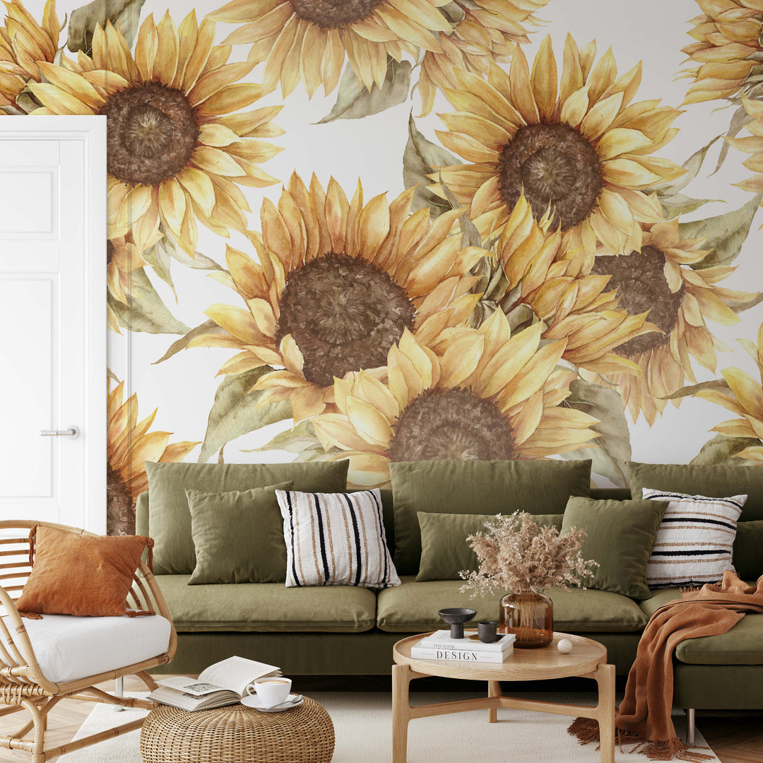 Boho Sunflowers Mural