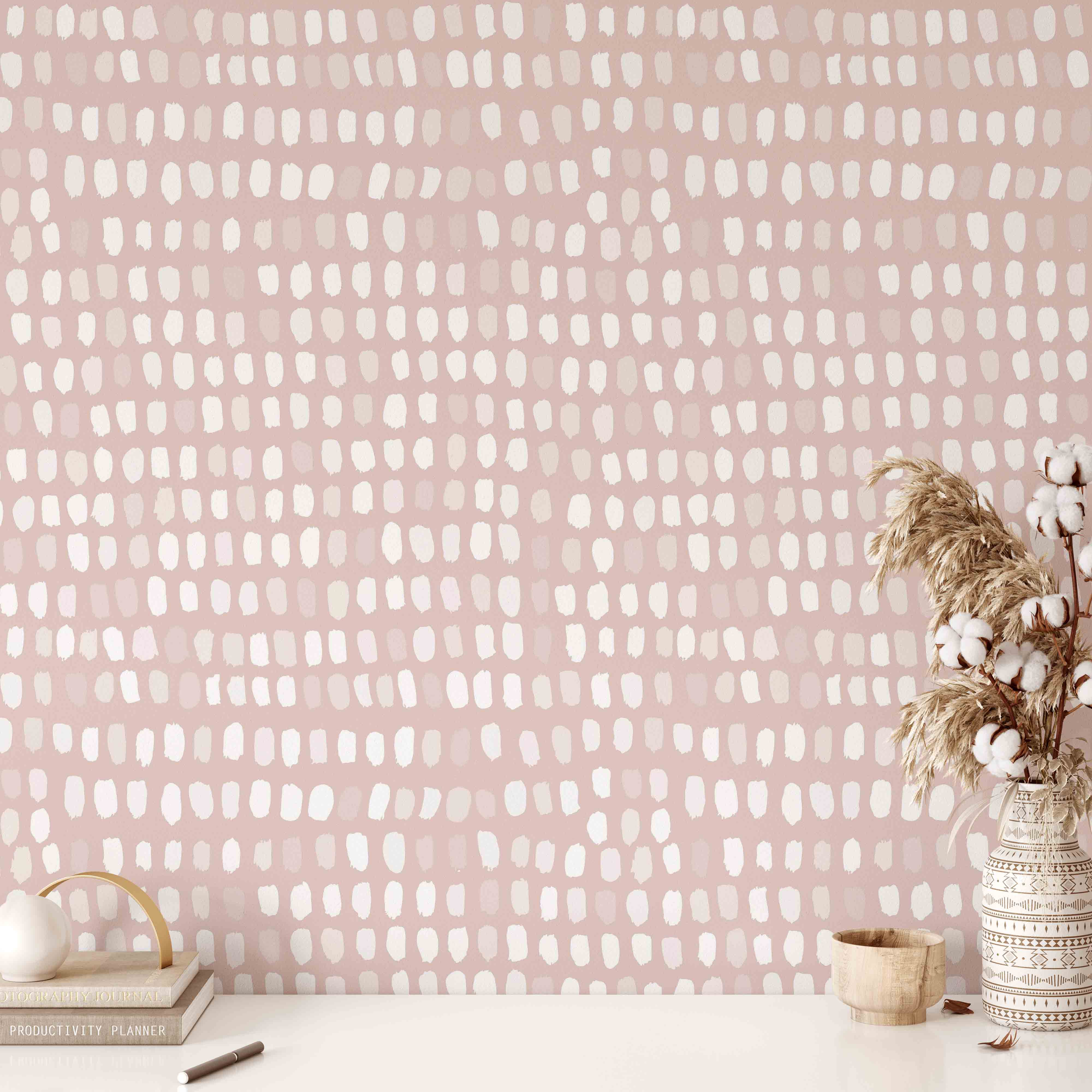 Speckle Pattern in Soft Pink Wallpaper – Koko Art Shop