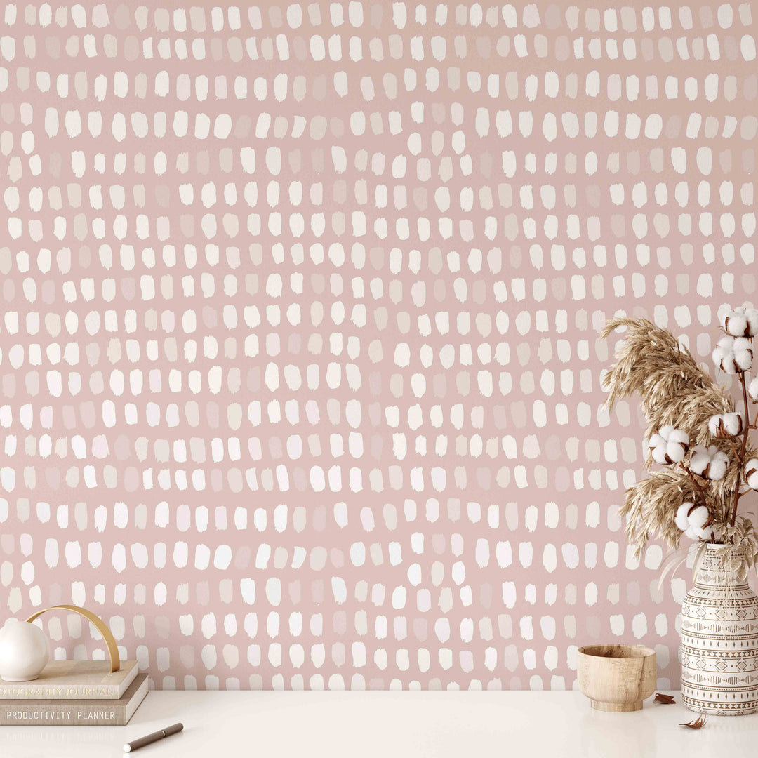 Speckle Pattern in Soft Pink Wallpaper