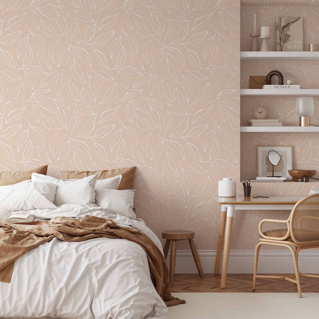 Sweet and Light Foliage Wallpaper | Peel and Stick Wallpaper | Koko Art Shop