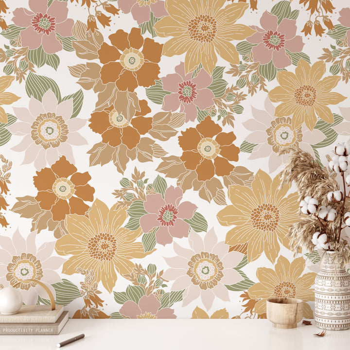 Floral Boho Meadow Mural