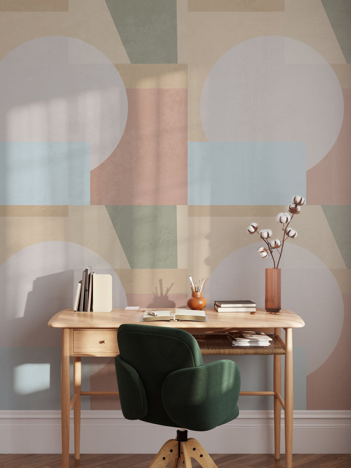 Mural de formas minimalistas