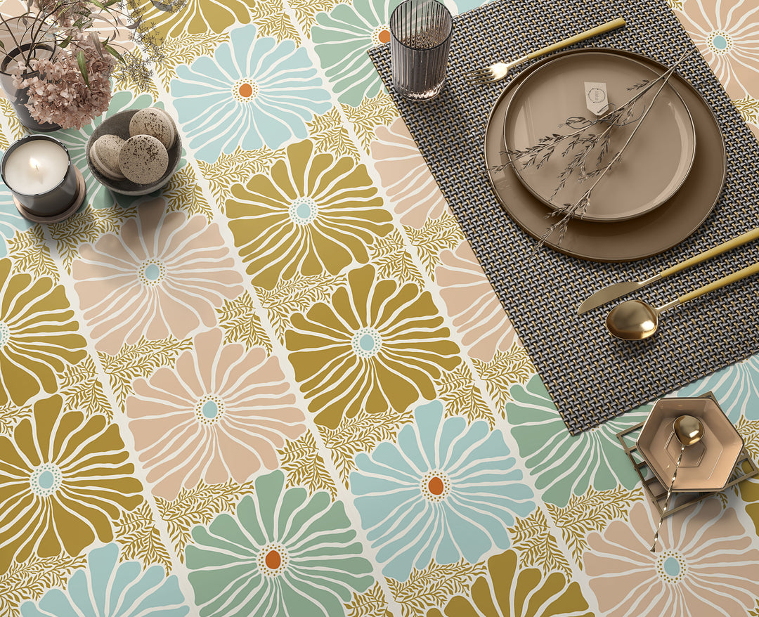 Paquete de pegatinas de vinilo con calcomanías de azulejos florales retro