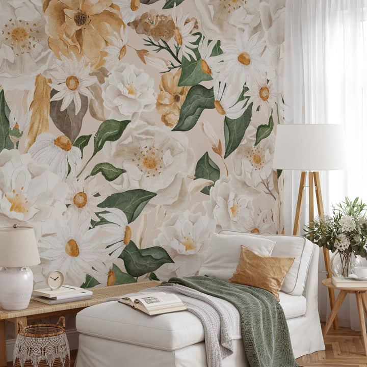 Mural floral bohemio