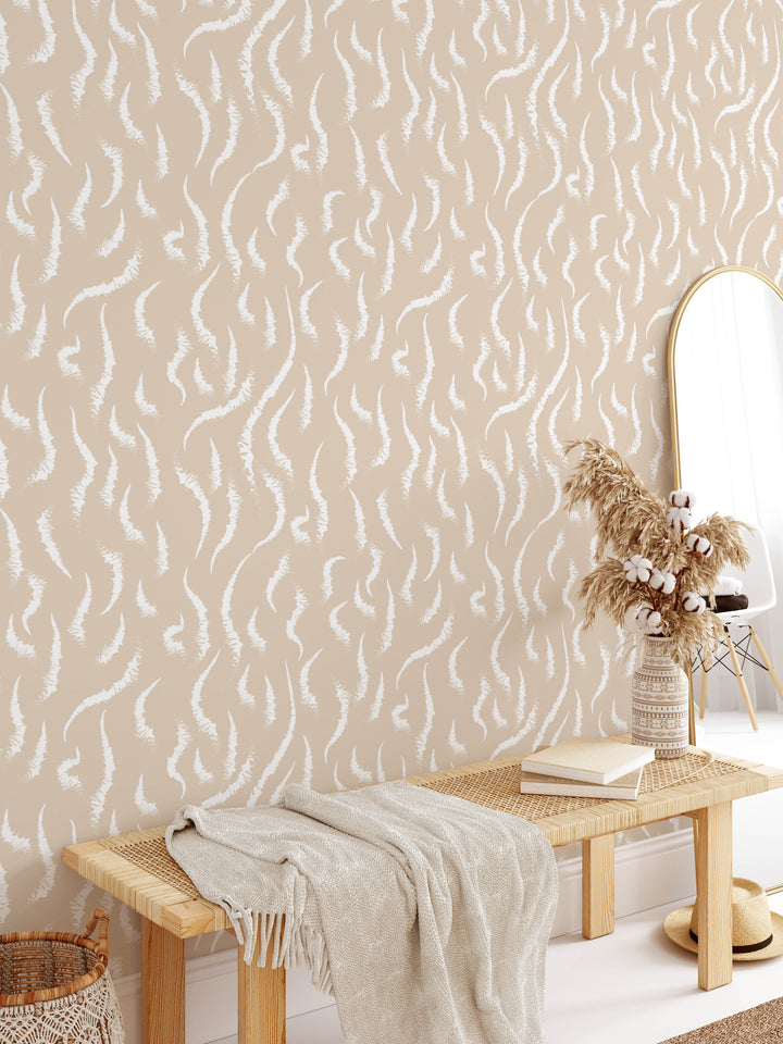 Tiger Stripes in Neutral Wallpaper