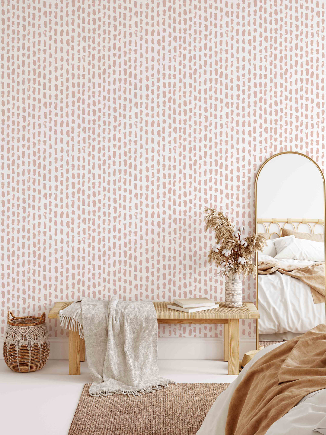 Pale Pink Speckle Pattern Wallpaper