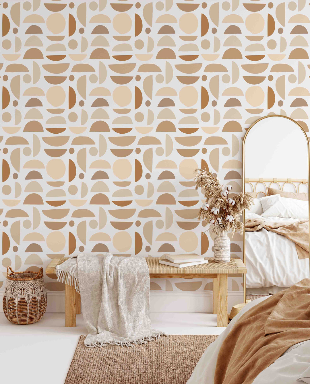 Abstract Boho Circles Wallpaper