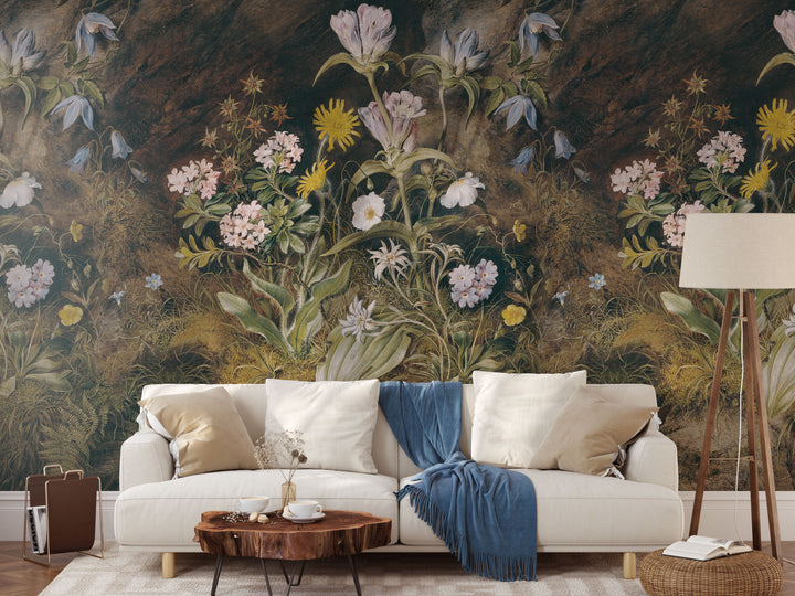 Dark Floral Vintage Mural