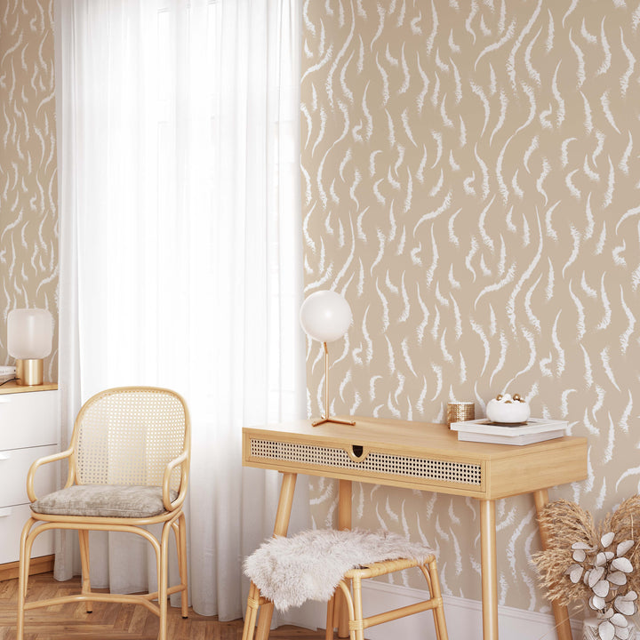 Tiger Stripes in Neutral Wallpaper