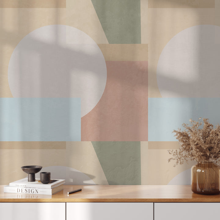 Mural de formas minimalistas