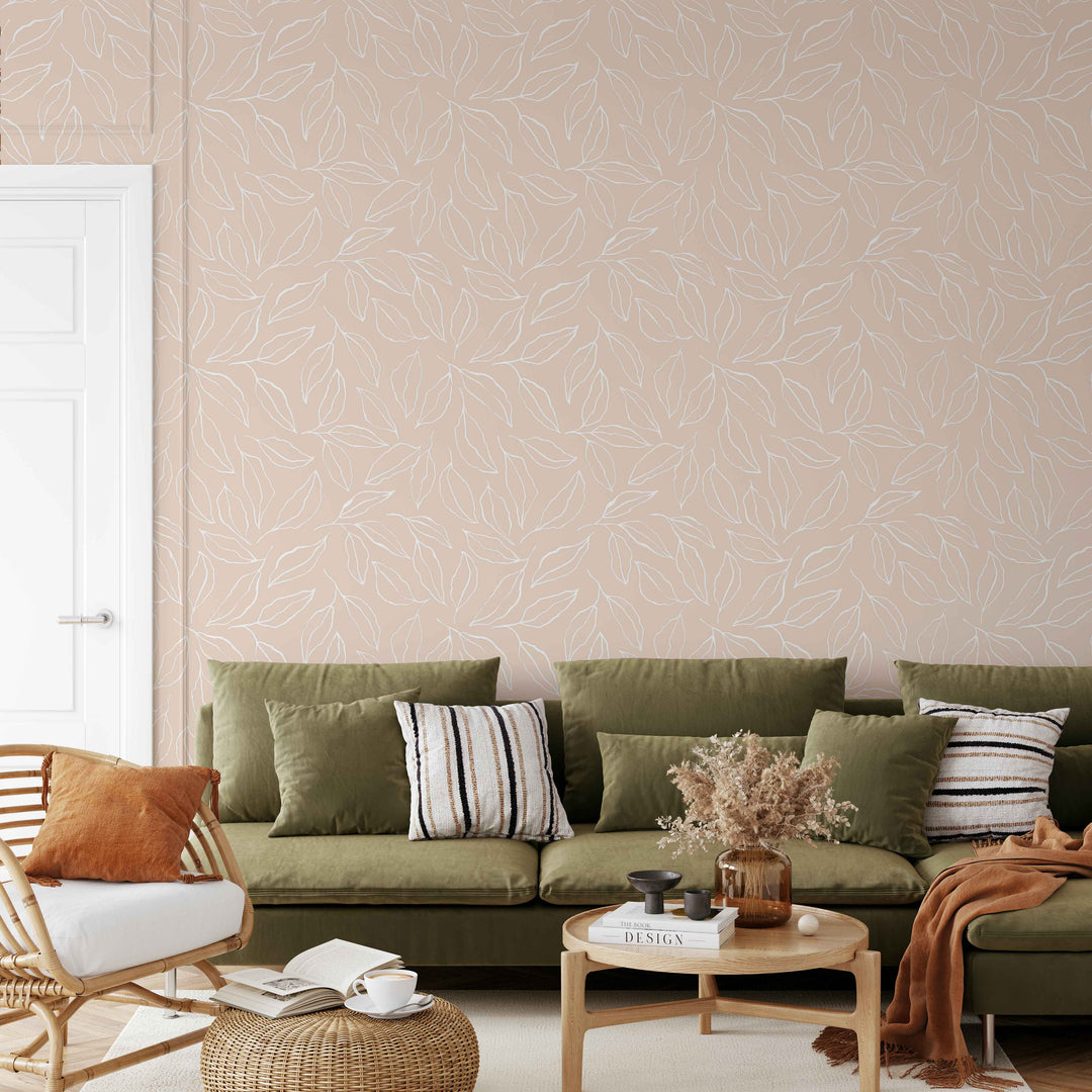 Sweet and Light Foliage Wallpaper | Peel and Stick Wallpaper | Koko Art Shop