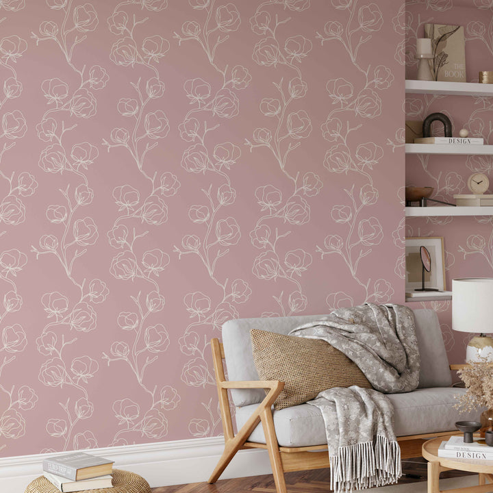 Delicate Little Flowers Wallpaper | Peel and Stick Wallpaper | Koko Art Shop