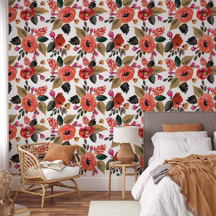 Floral Tropical Vibes Wallpaper