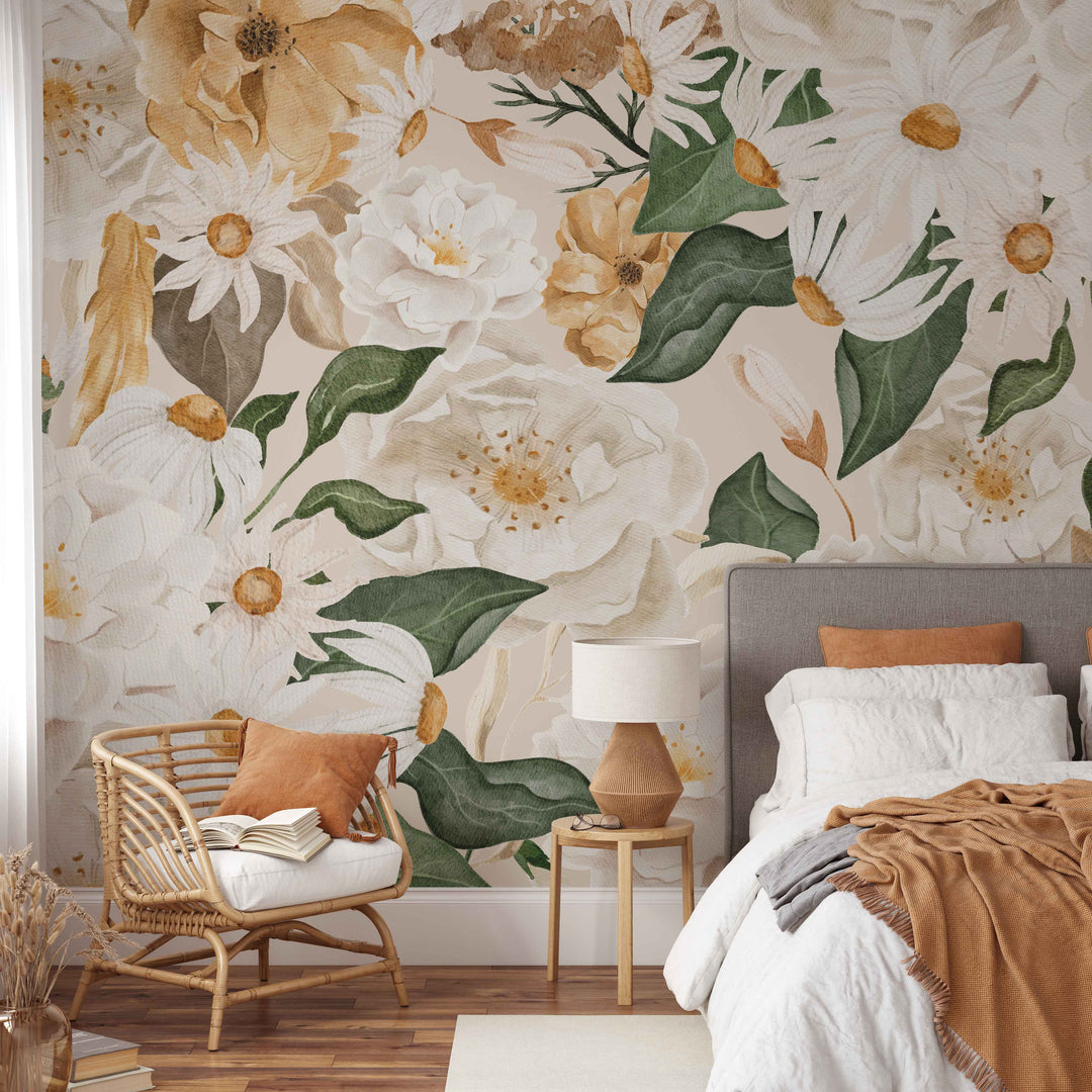 Mural floral bohemio