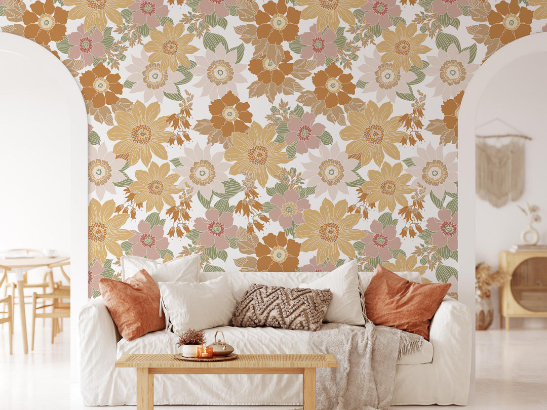 Floral Boho Meadow Mural