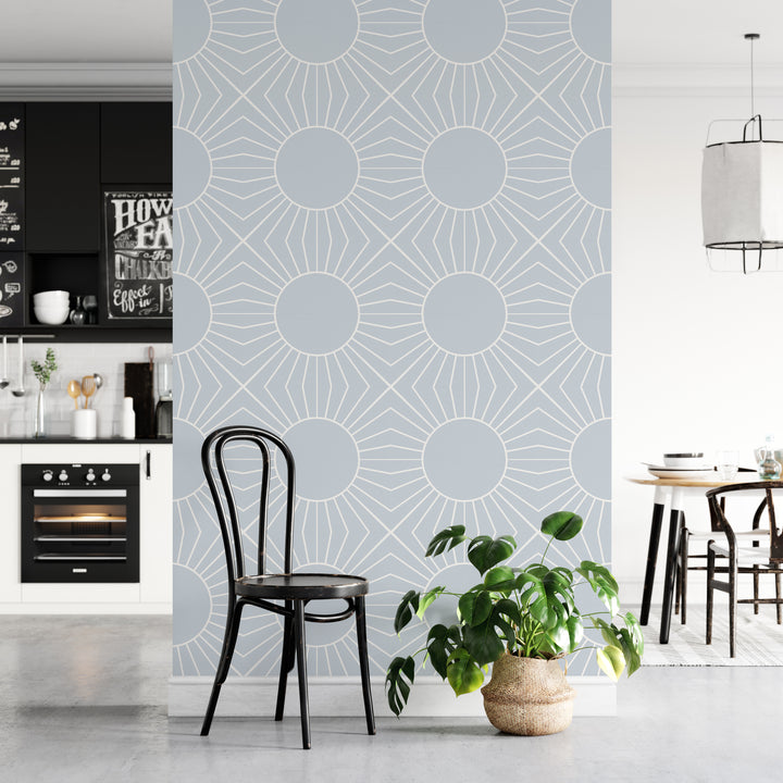 Paquete de pegatinas de vinilo con calcomanías de azulejos de sol azul claro boho