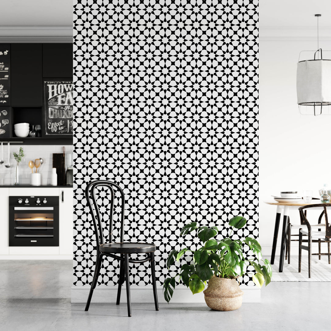 Black and White Pattern Tile Decal Vinyl Stickers Pack