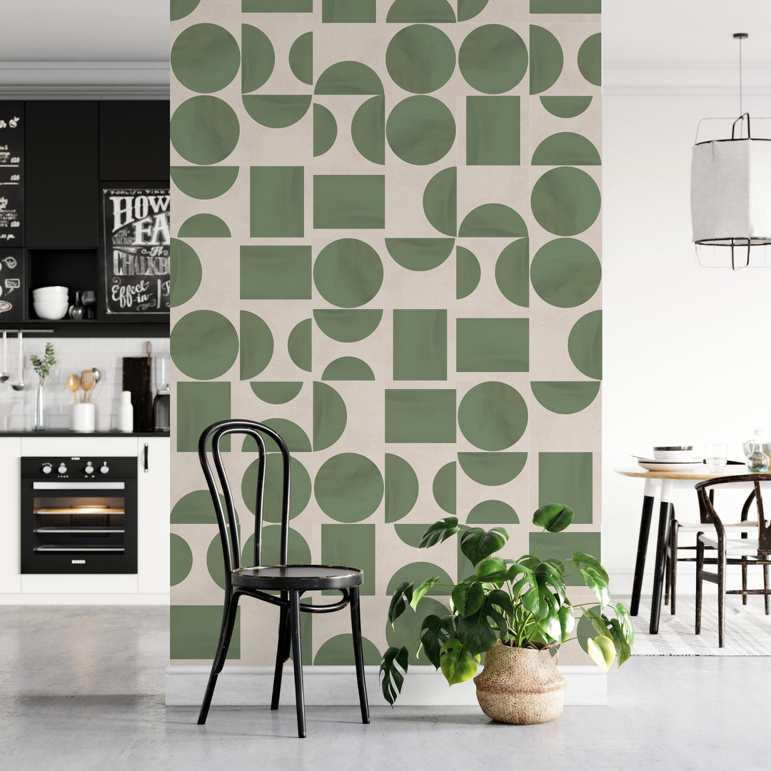 Paquete de pegatinas de vinilo con calcomanías de azulejos verdes boho