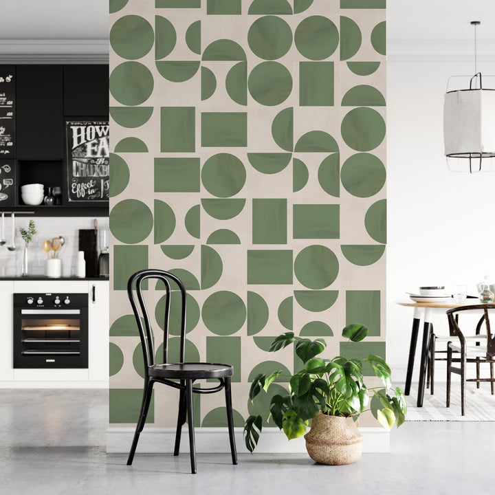Paquete de pegatinas de vinilo con calcomanías de azulejos verdes boho