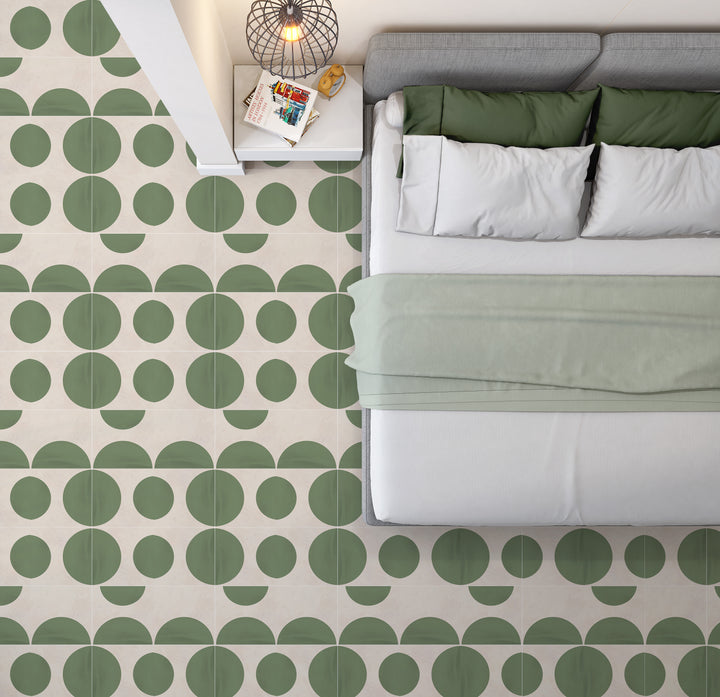 Paquete de pegatinas de vinilo con calcomanías de azulejos verdes boho