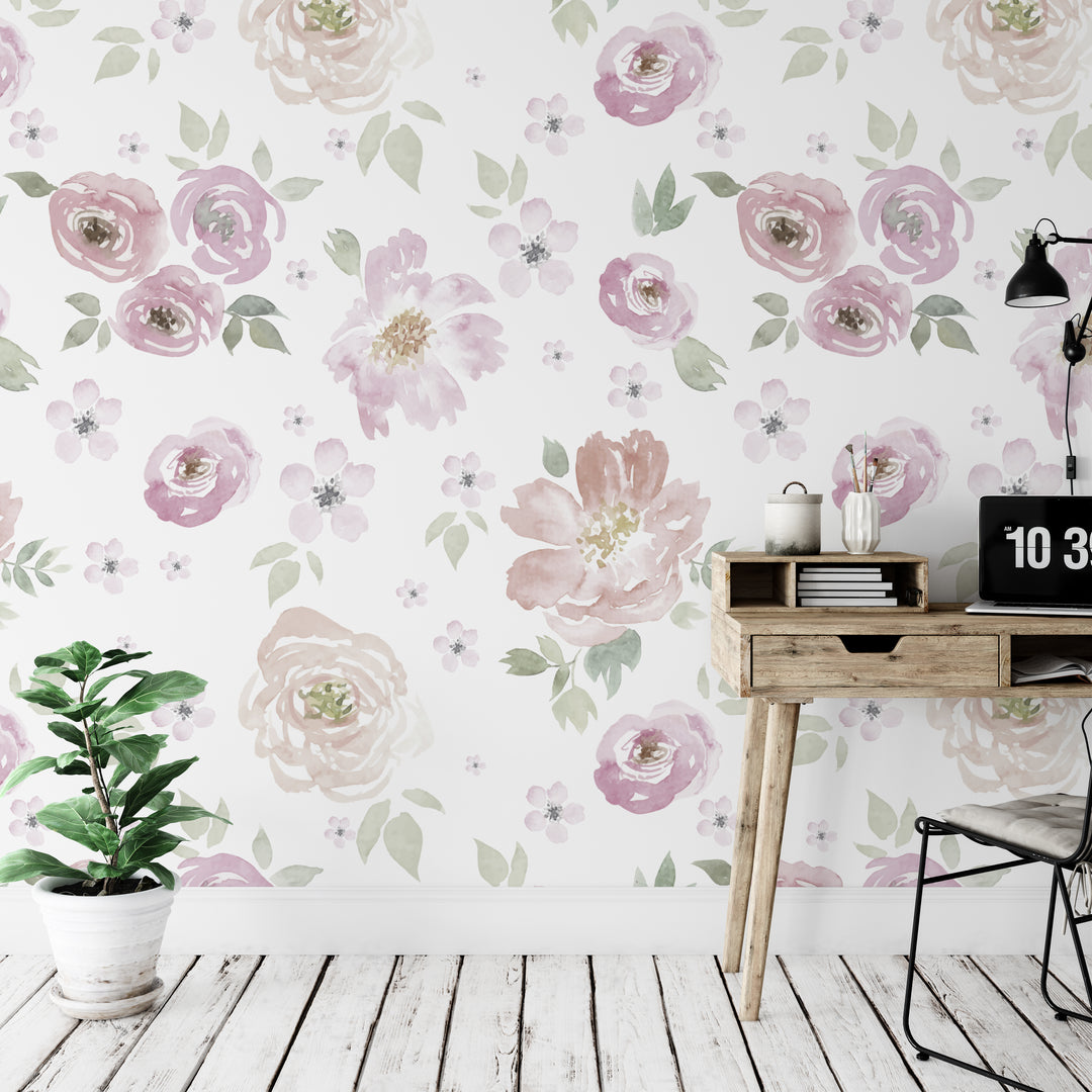 Sweet Baby Floral Wallpaper Mural