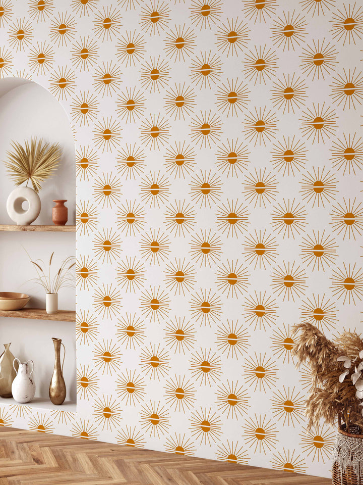 Boho Sunset Terracotta Wallpaper