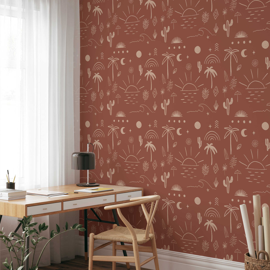 California in Terracota Wallpaper