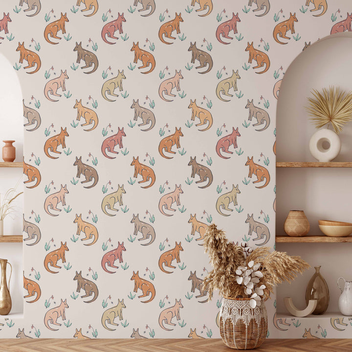 Boho Kangaroo Wallpaper