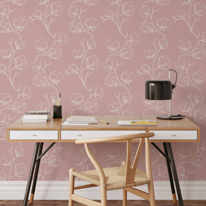 Delicate Little Flowers Wallpaper | Peel and Stick Wallpaper | Koko Art Shop