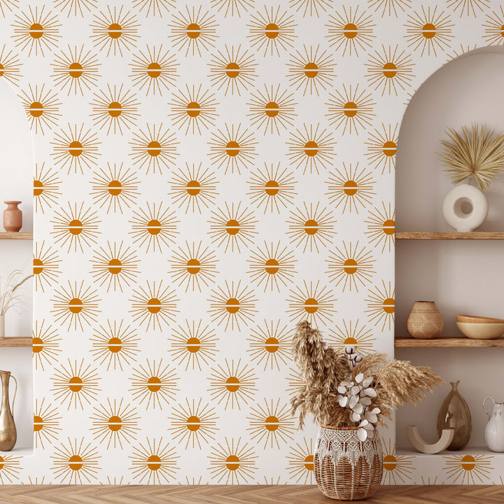 Boho Sunset Terracotta Wallpaper