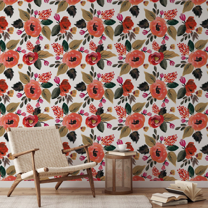 Floral Tropical Vibes Wallpaper