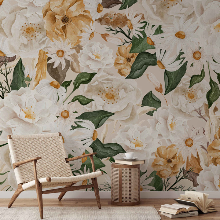Mural floral bohemio