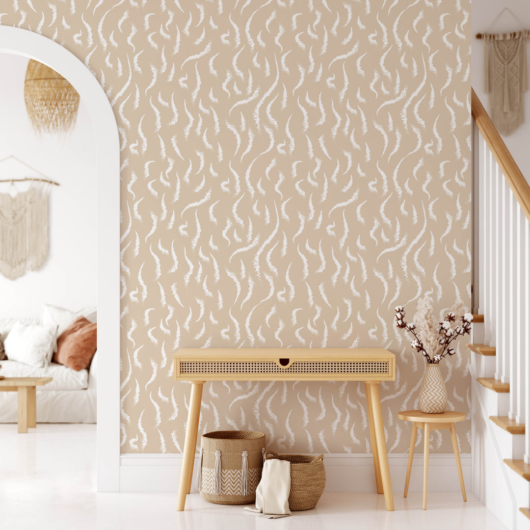 Tiger Stripes in Neutral Wallpaper