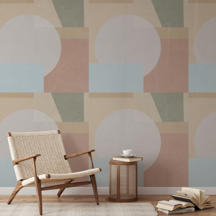 Mural de formas minimalistas