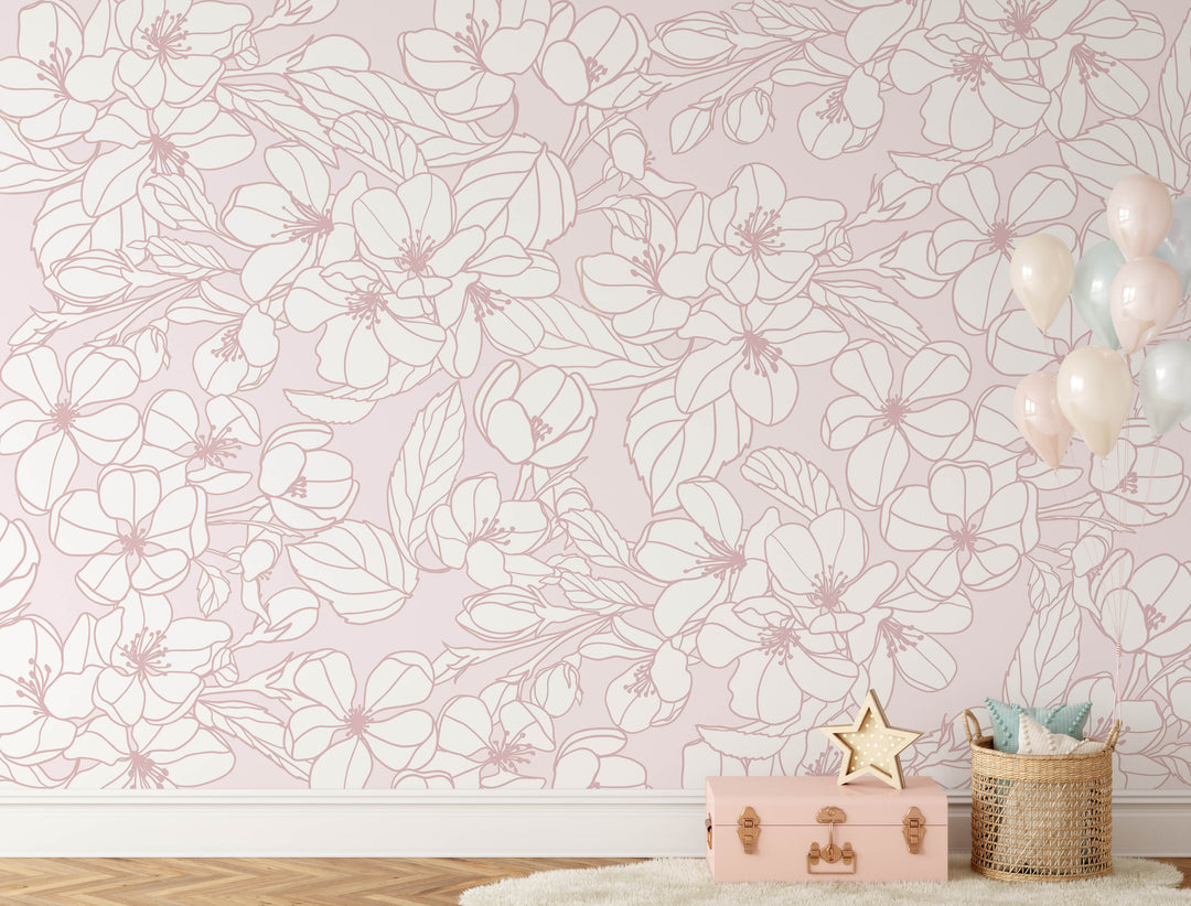 Blush Garden Mural Wallpaper