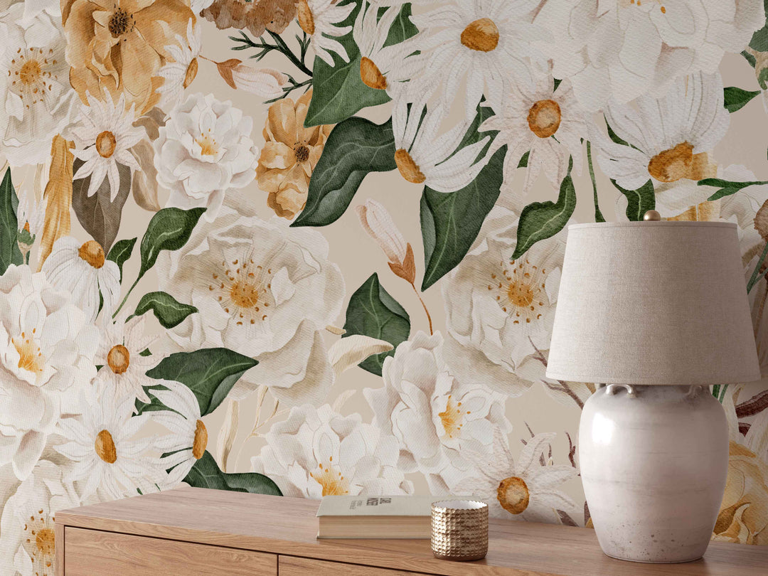 Mural floral bohemio