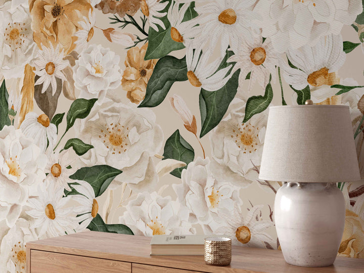 Mural floral bohemio