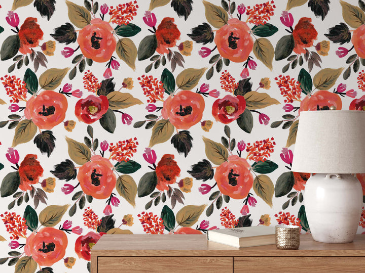 Floral Tropical Vibes Wallpaper