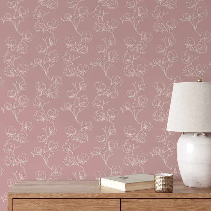 Delicate Little Flowers Wallpaper | Peel and Stick Wallpaper | Koko Art Shop