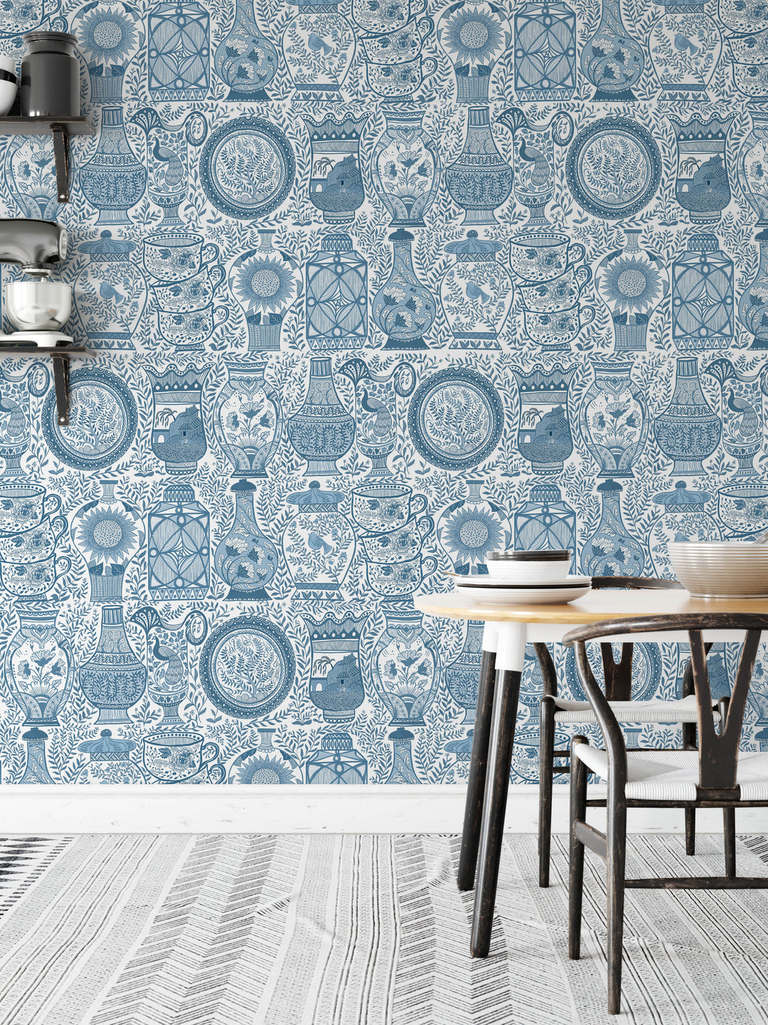 Chinoiserie with Vases Wallpaper