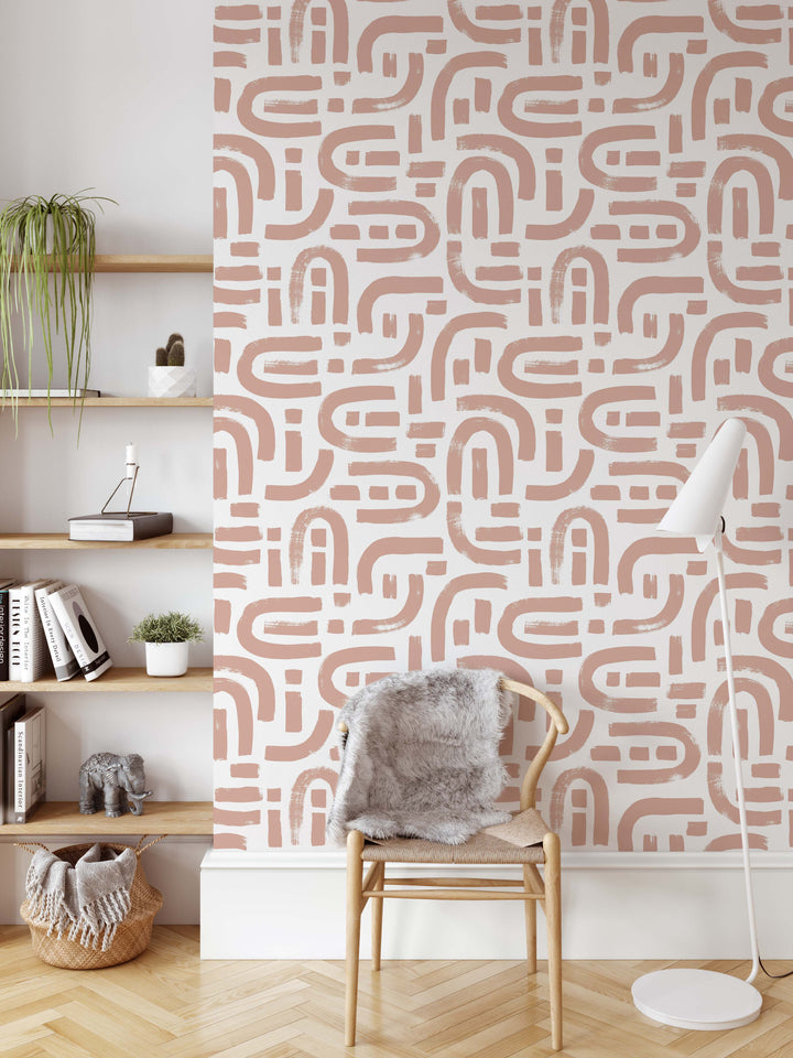 Papel Pintado Rosa Minimalista