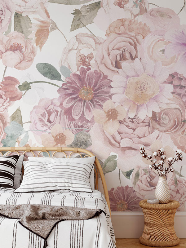Light and Airy Wildflower Mural