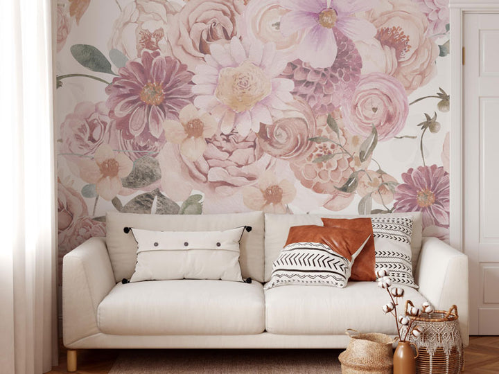 Light and Airy Wildflower Mural