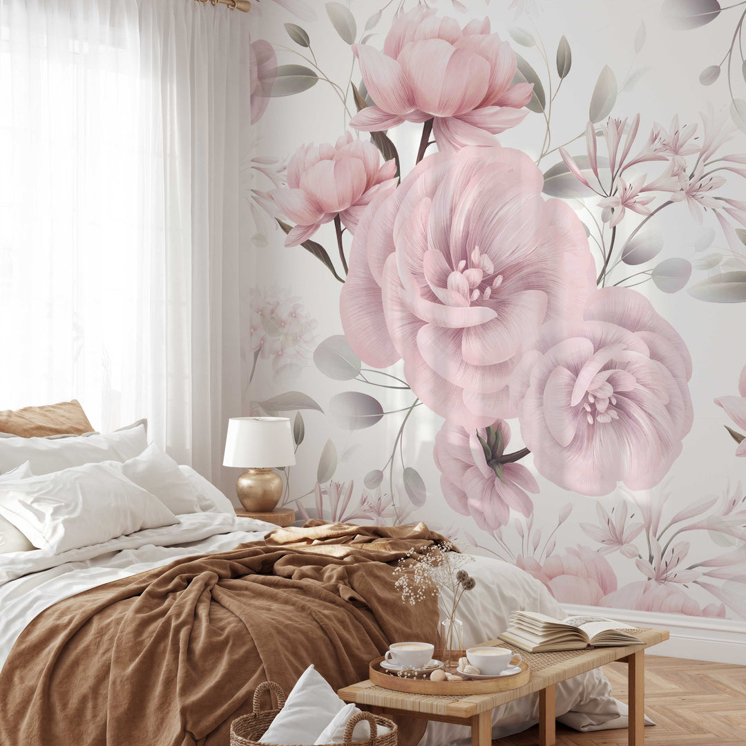 Blush Peony Garden Mural