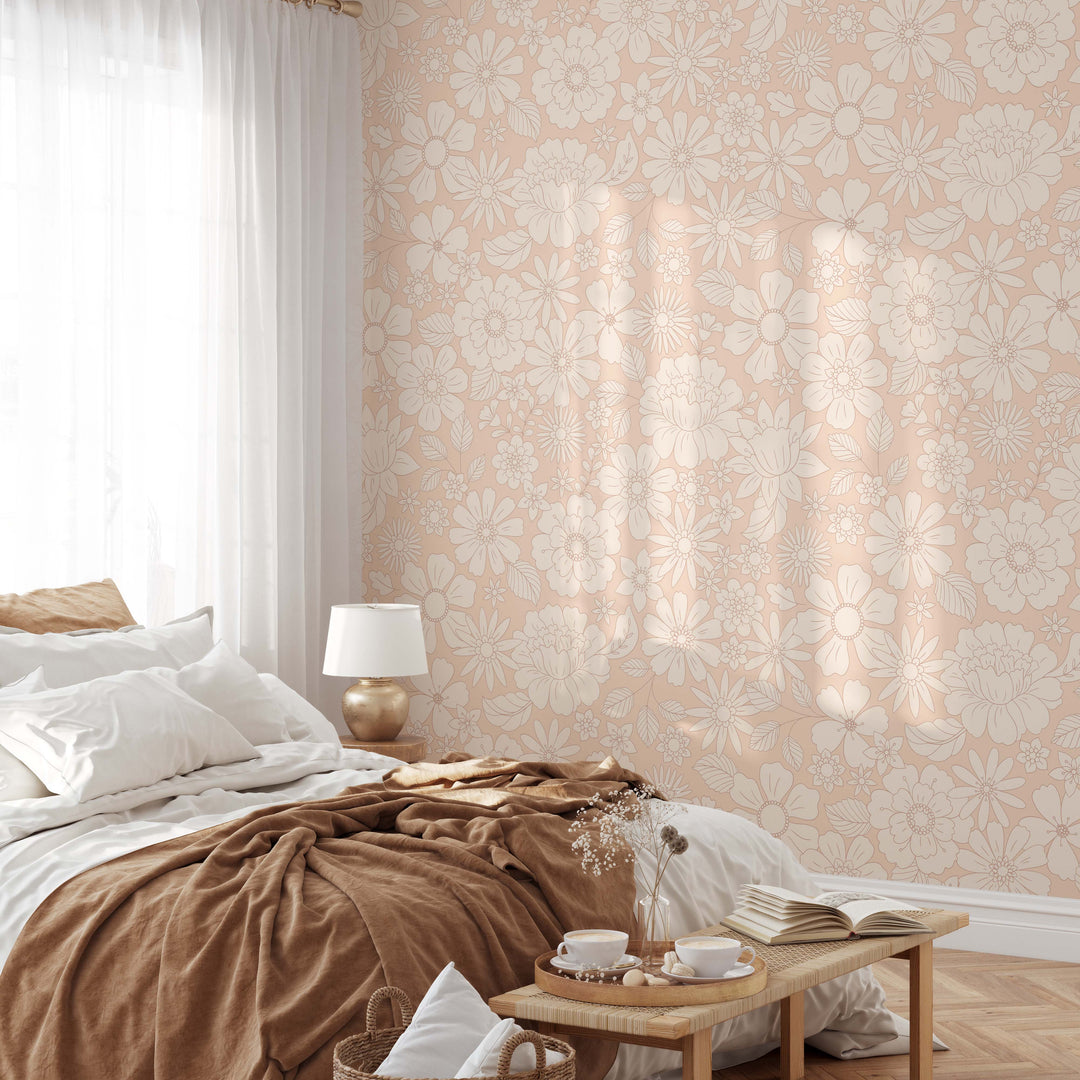 Soft Vintage Floral Mural