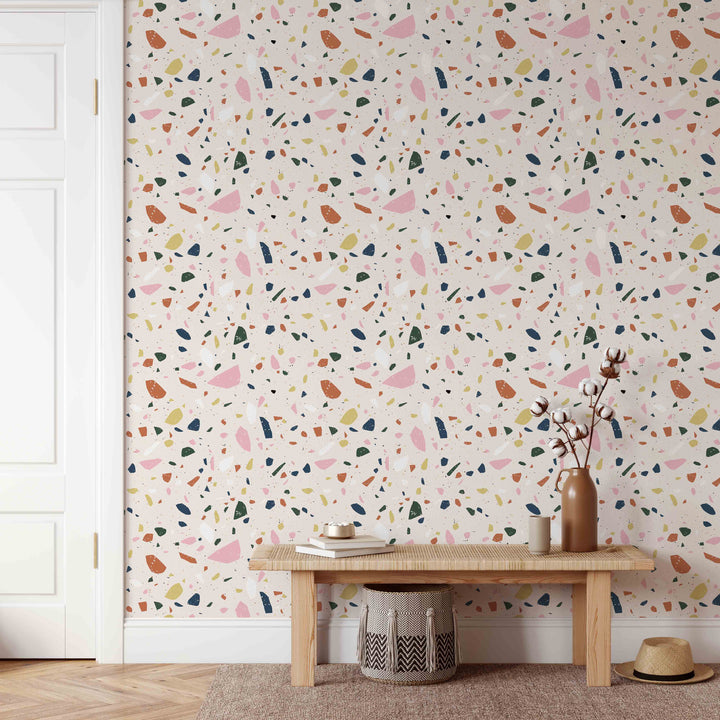 Boho Multicolor Terrazzo Wallpaper