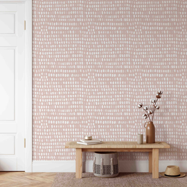 Papel pintado Patrón moteado en rosa suave