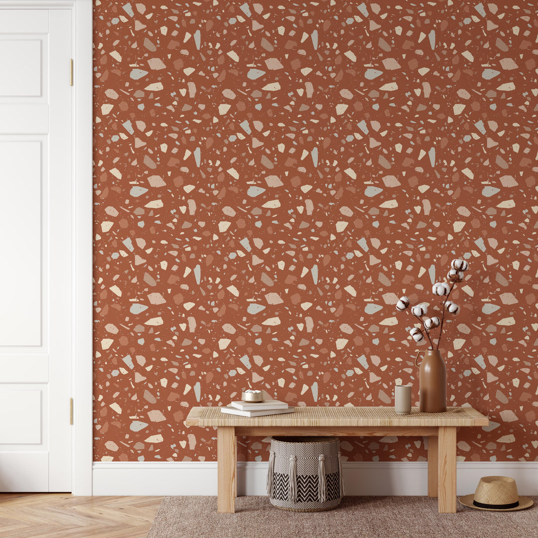 Terracotta Terrazzo Wallpaper